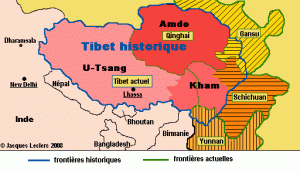 carte tibet, frontieres